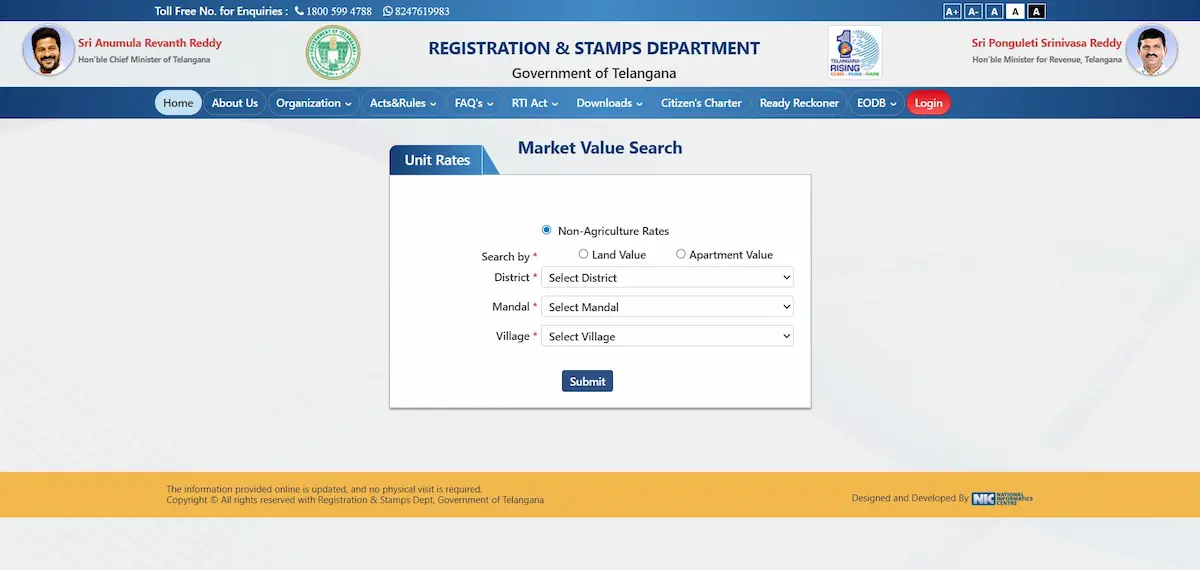IGRS Telangana Market Value 2026 Check Circle Rates